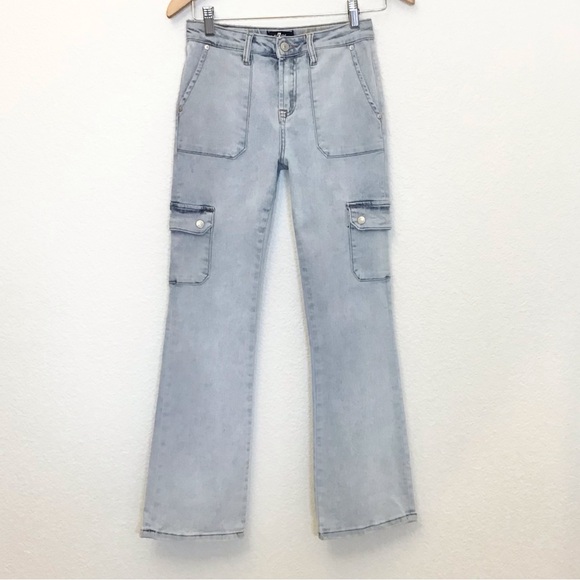 7 For All Mankind Other - 7 For All Mankind 14 Girls Original Bootcut Cargo Jeans Stretch 2024 Light Wash